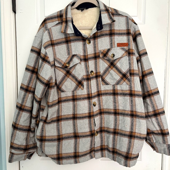 Simply Southern Large fur lined Flannel coat - Picture 1 of 6